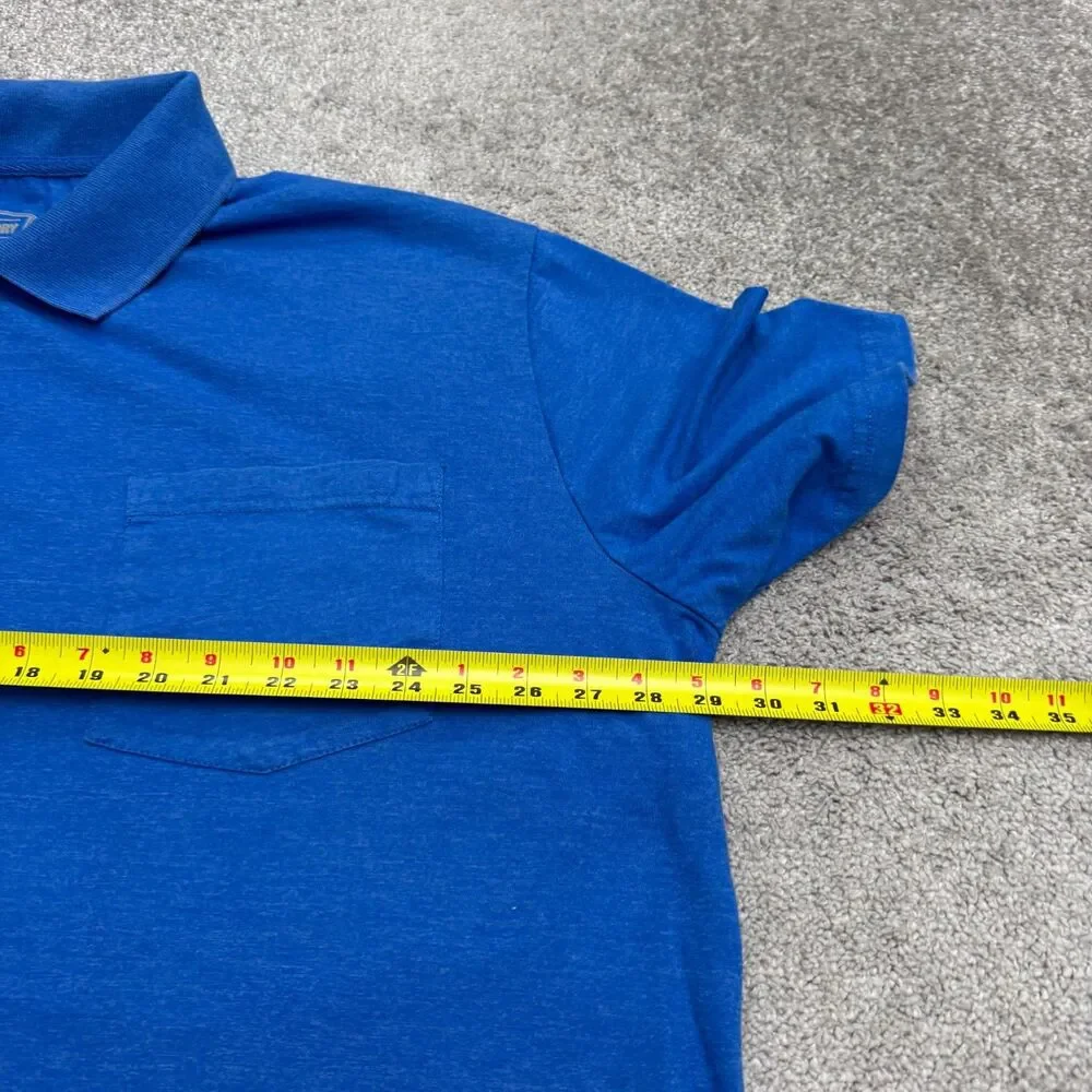 The Foundry Supply Co Polo Shirt Mens 3XL Royal Blue Short Sleeve Pocket Preppy